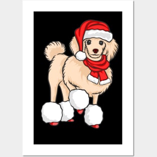 Cute Poodle Santa Wearing Christmas Hat Dog Lover Christmas Gift Posters and Art